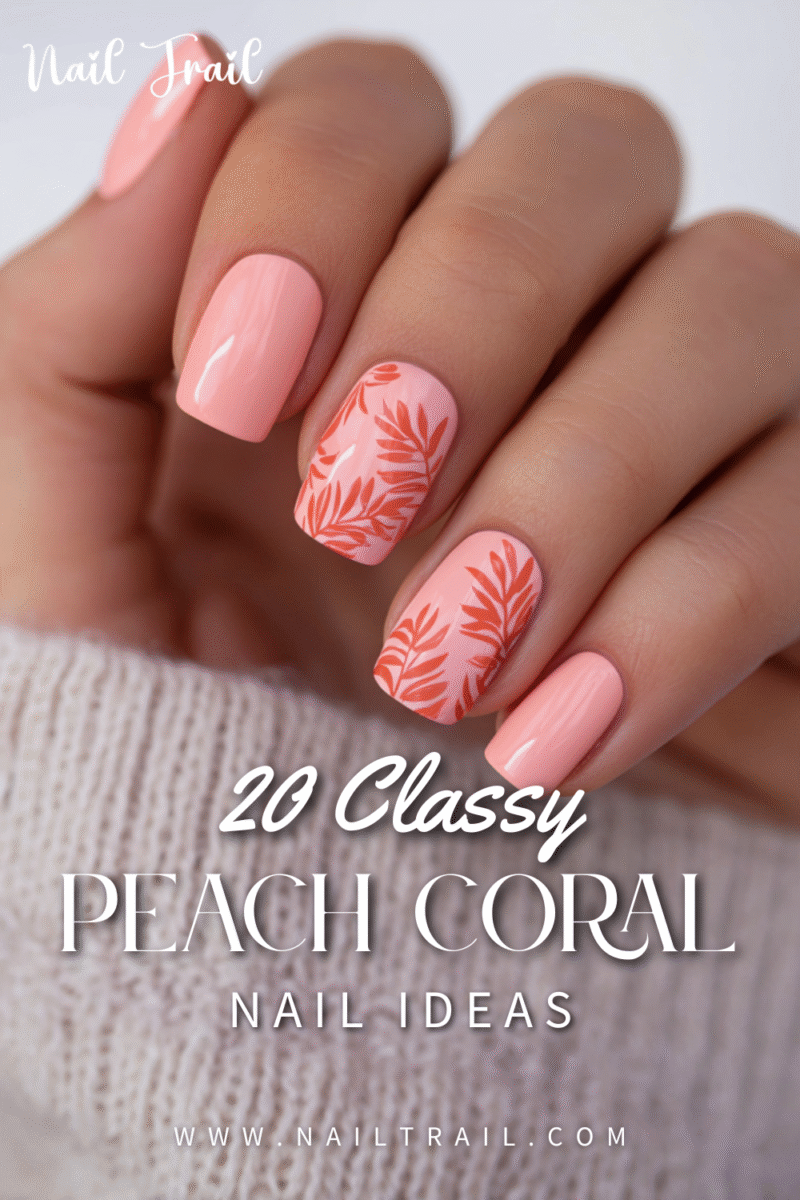 Idées déco ongles gel corail