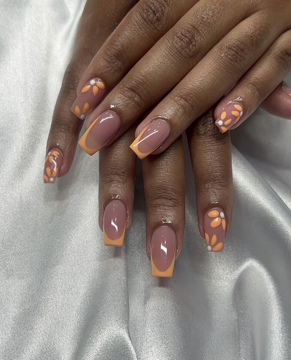 Idées déco ongles gel corail