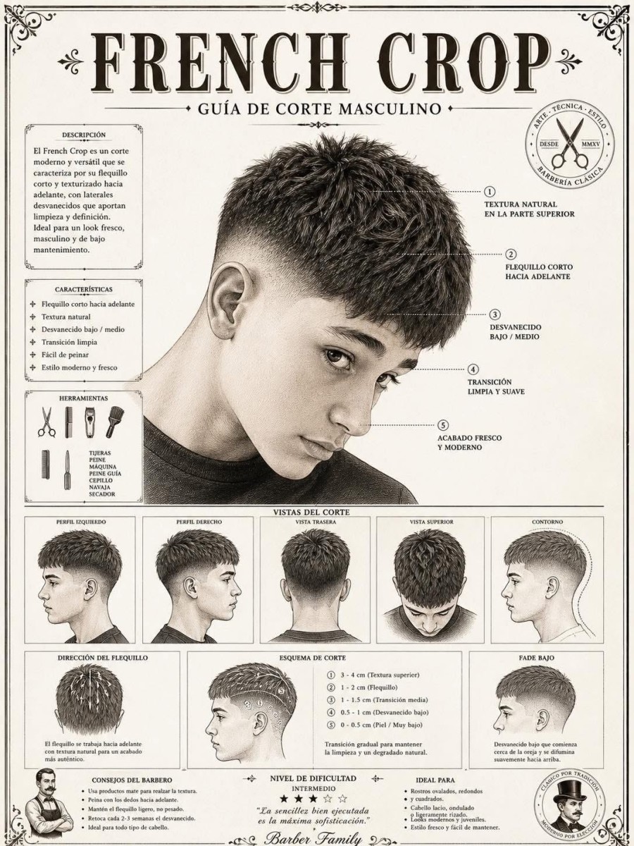 Coupe French crop moderne