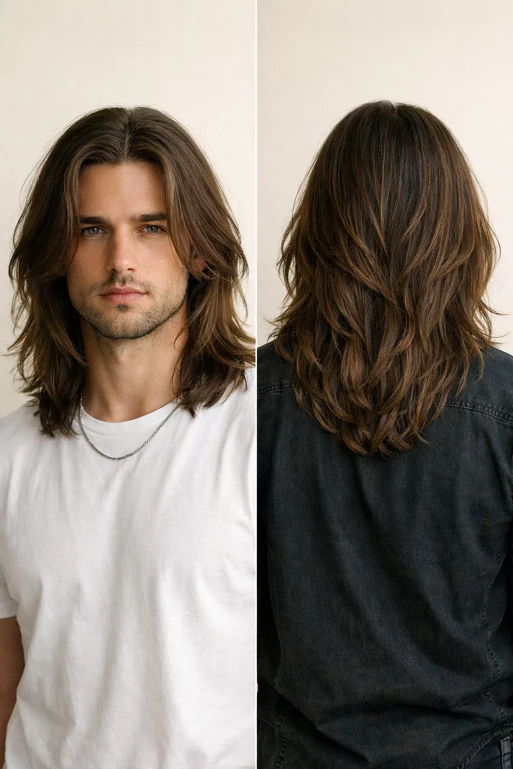Coiffure dégradé long homme
