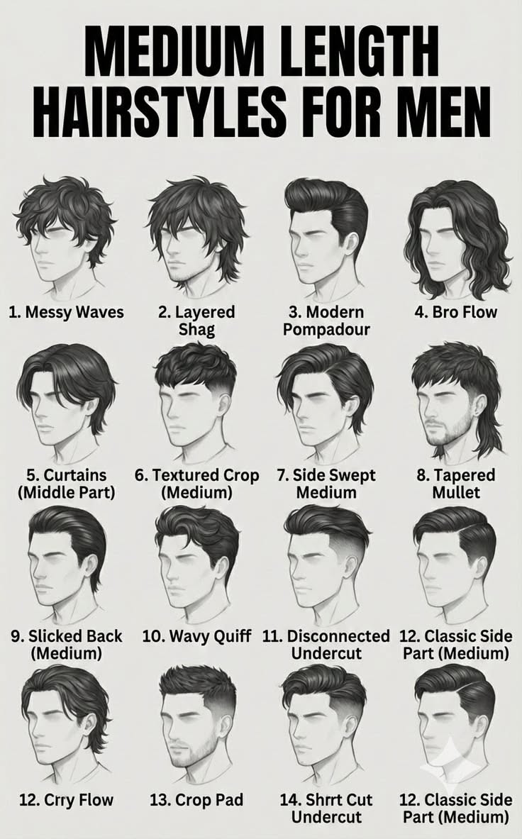 Coupe middle part homme