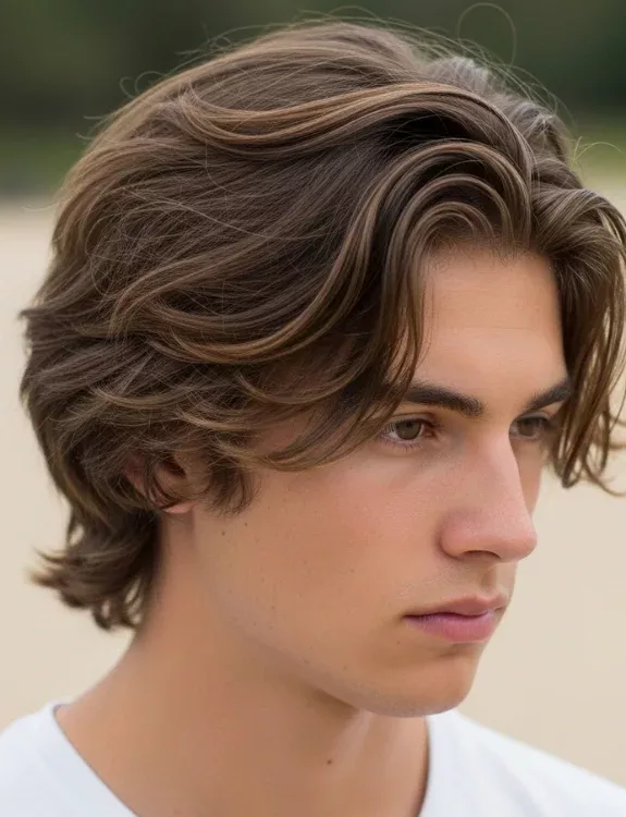 Coiffure middle part longue