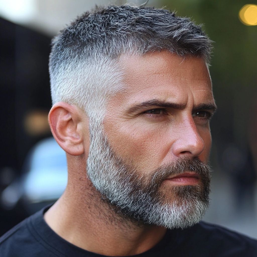 Look barbe courte homme