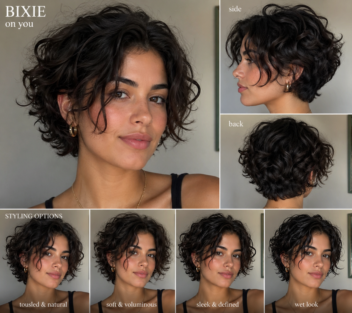 coiffure coupe courte frisée