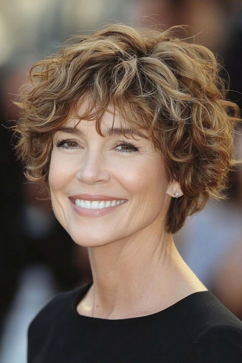 tendance coupe courte bouclée