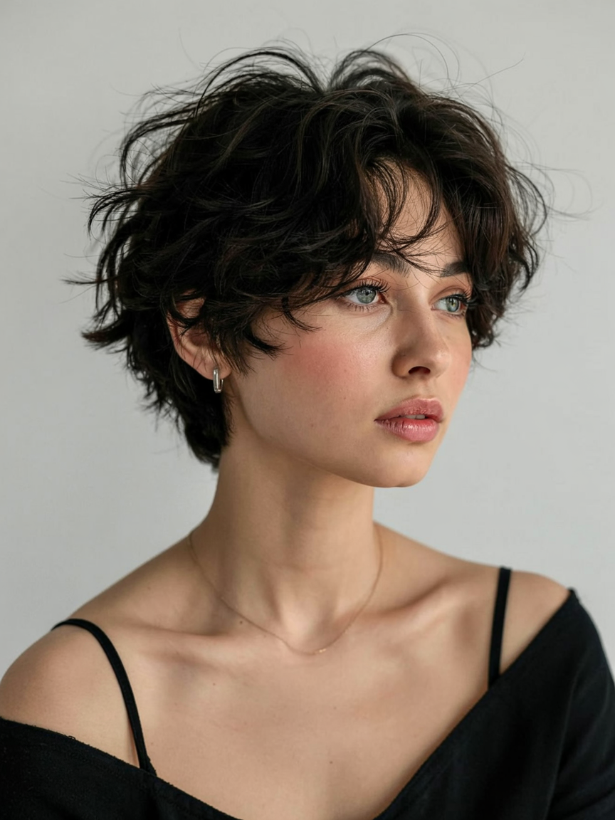 Look moderne coupe ondulée