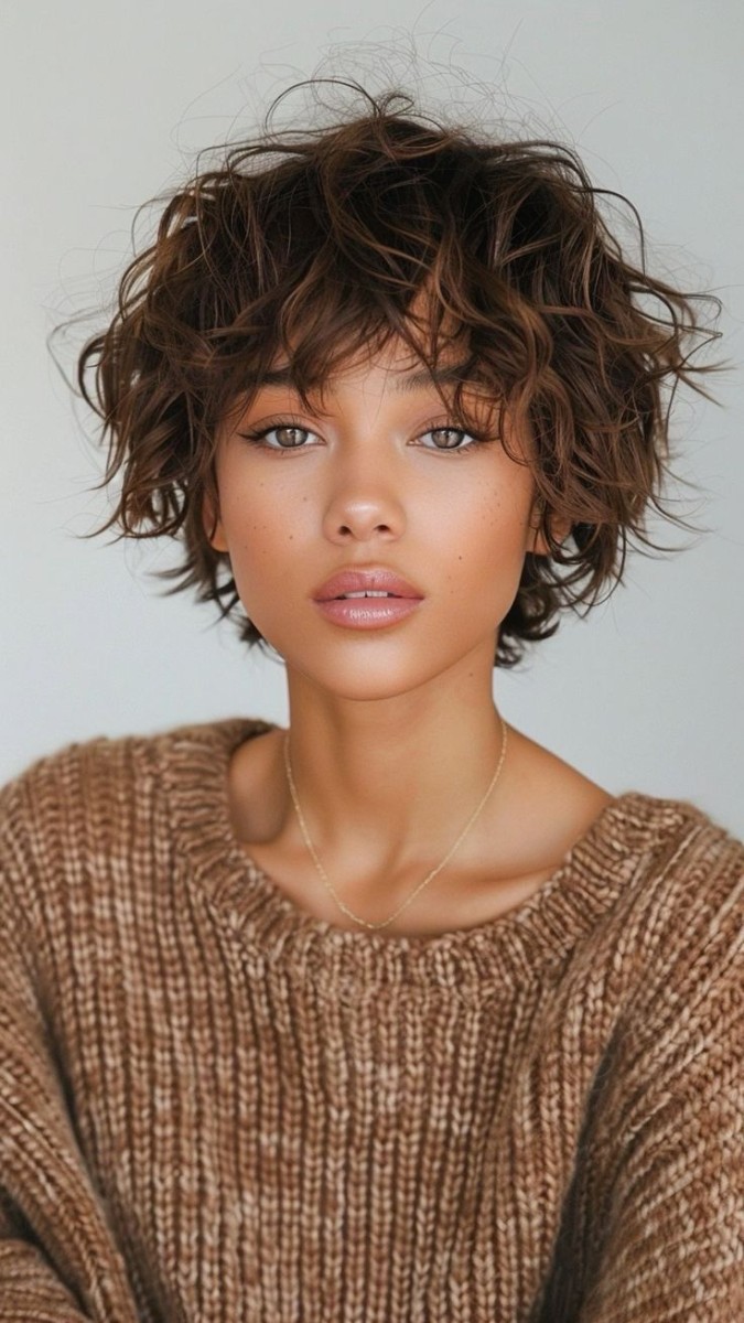 Look moderne coupe ondulée