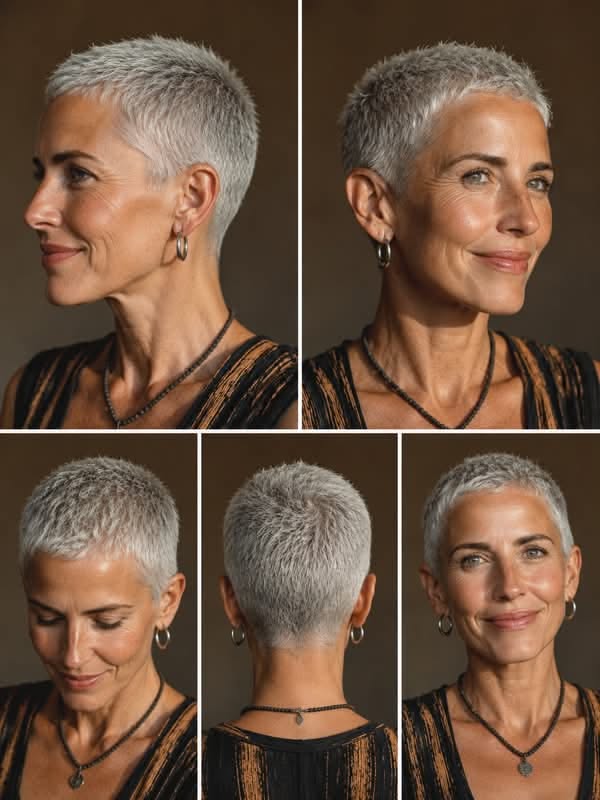 Femme 50 ans cheveux courts