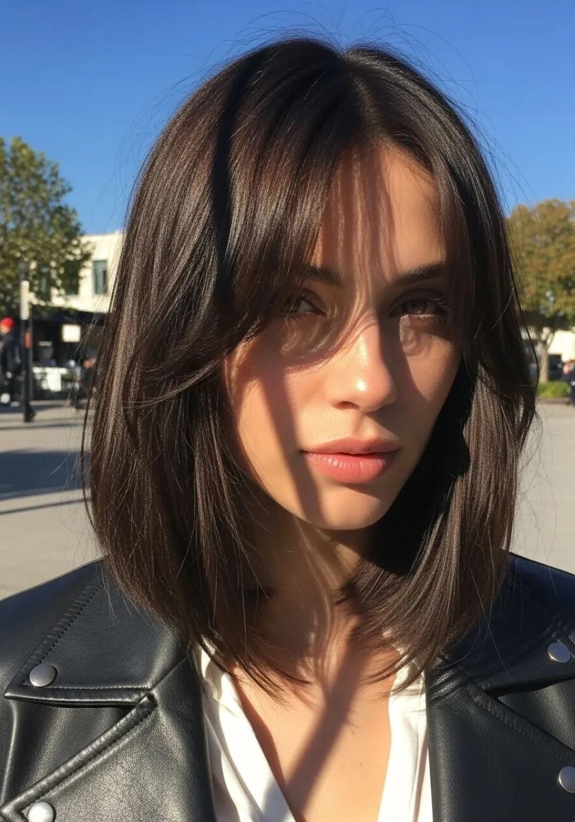 Style carré avec frange