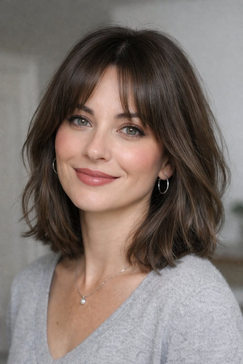 Look moderne frange carré