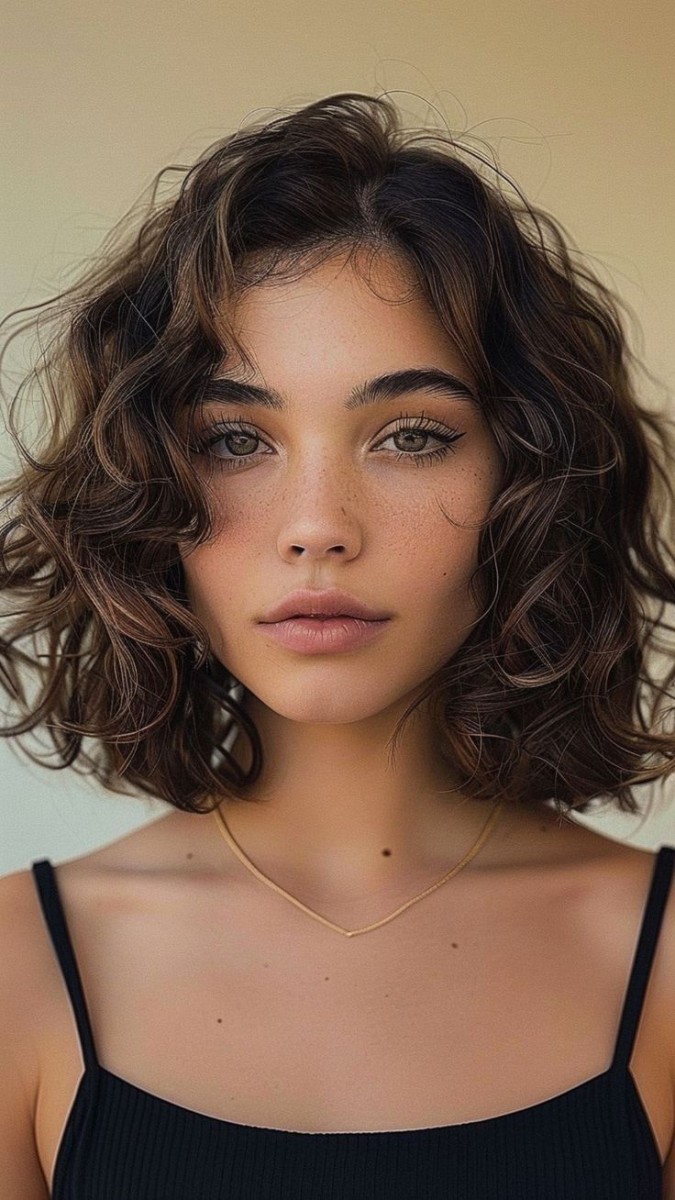 look cheveux mi-longs ondulés