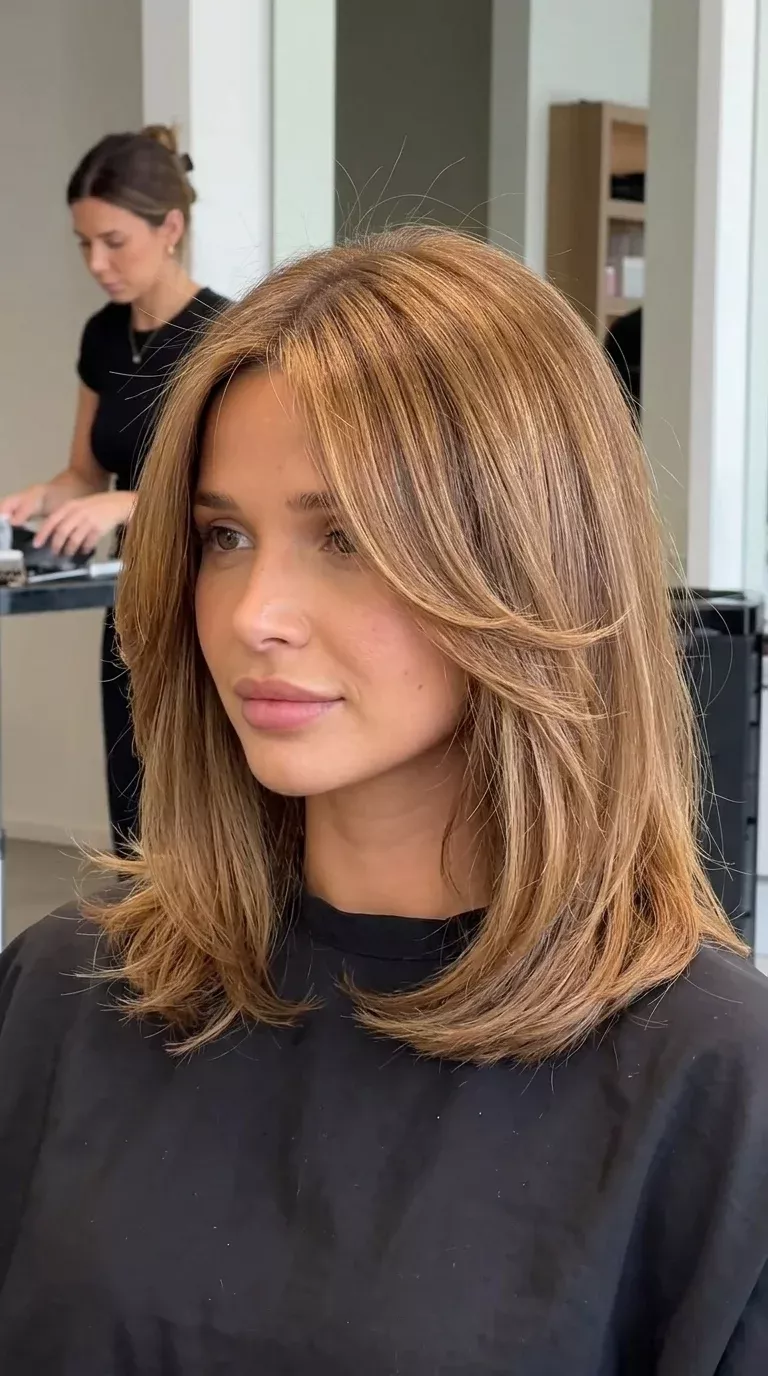 Style cheveux mi-long coloré