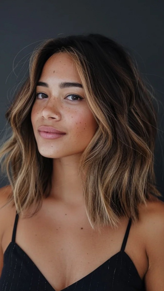 Teinte cheveux mi-long tendance