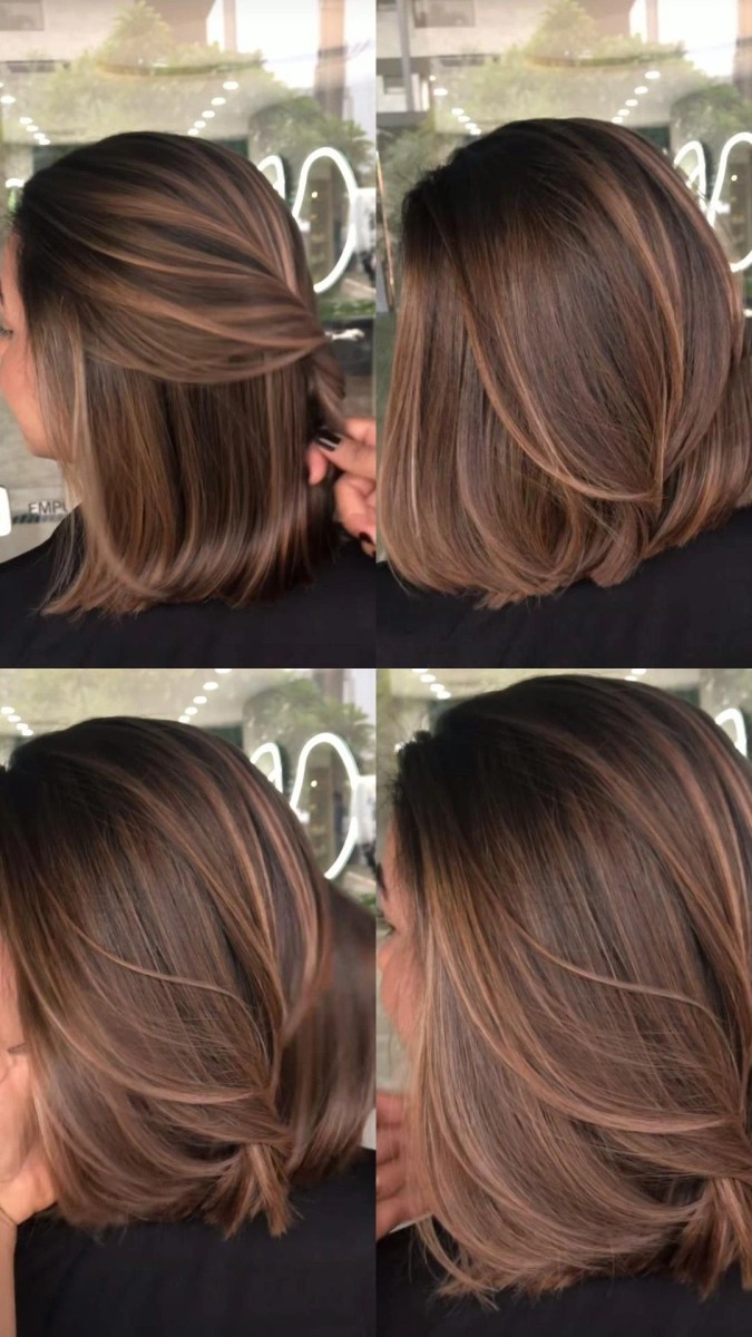 Style cheveux mi-long coloré