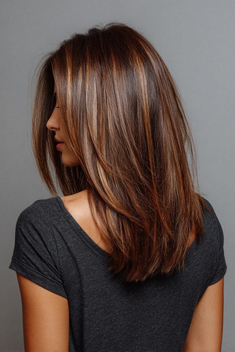 Teinte cheveux mi-long tendance