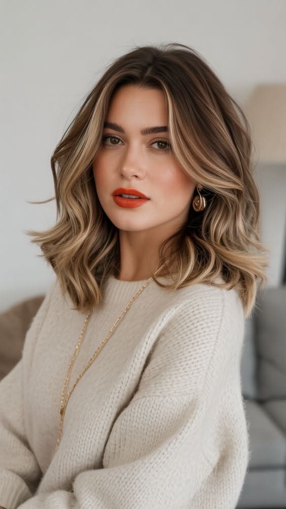 Style cheveux mi-long coloré